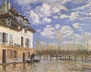 Alfred Sisley The Bark during the Flood,Port Marly (mk09) oil painting reproduction